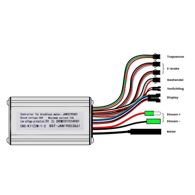 ebike-kit EBC-KT122W-1-3 - controller elektrische fiets