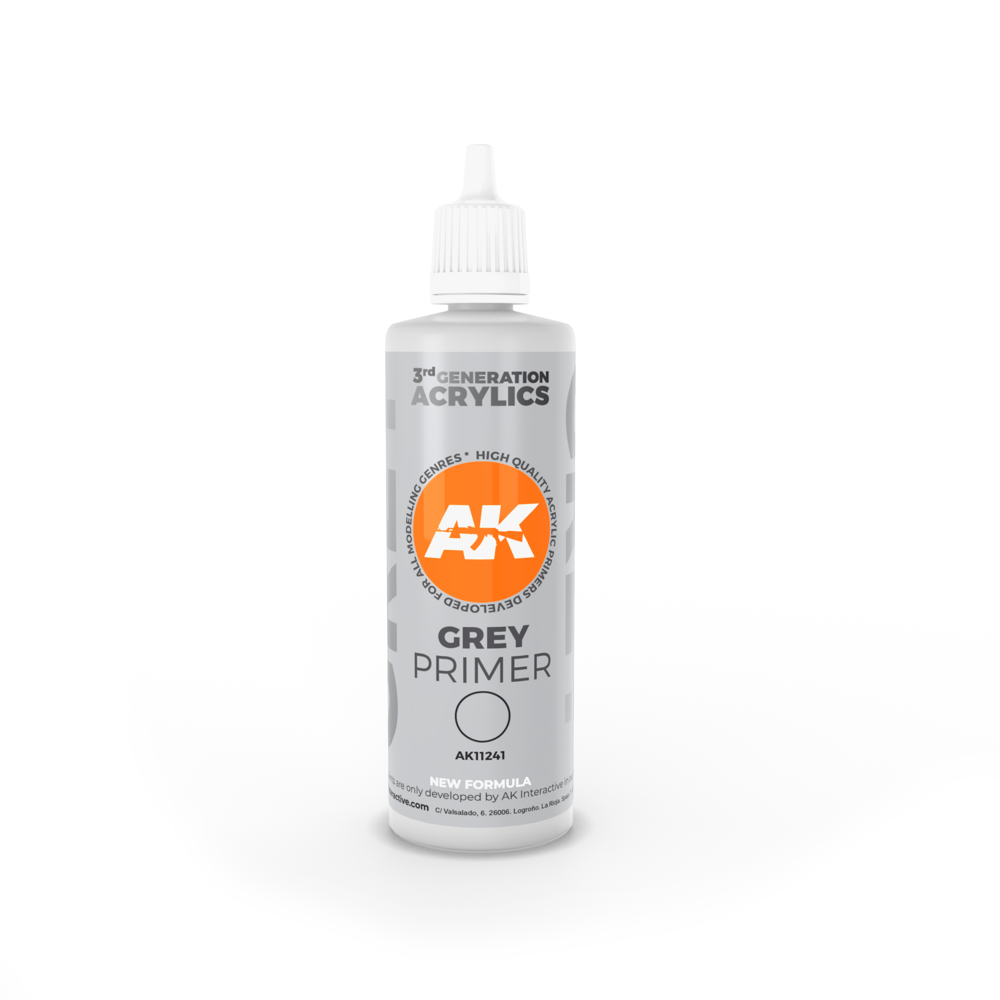 AK-Interactive Grey Primer Acrylic Modelling Color - 100ml - AK-11241