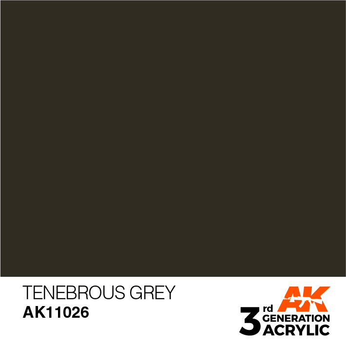 AK-Interactive Tenebrous Grey Acrylic Modelling Color - 17ml - AK-11026