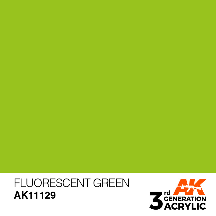 AK-Interactive Fluorescent Green Acrylic Modelling Color - 17ml - AK-11129