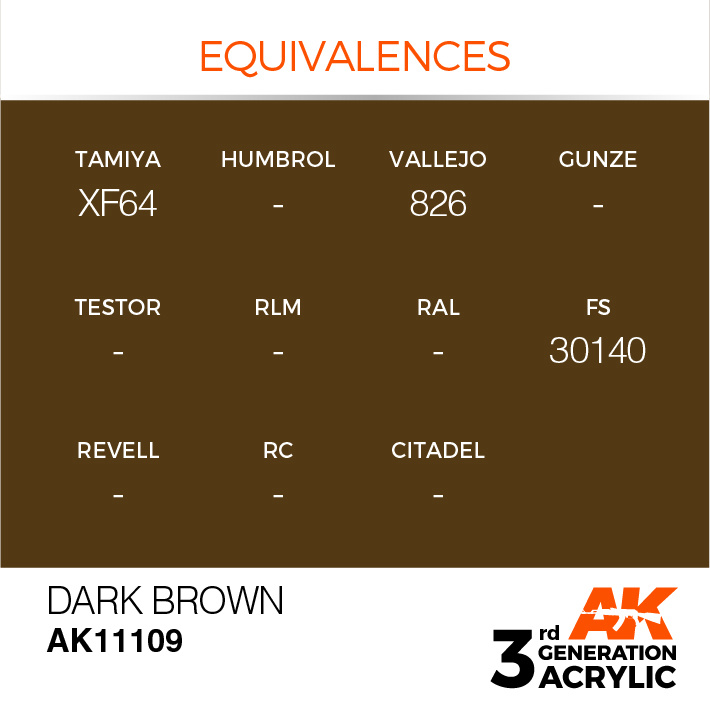 AK-Interactive Dark Brown Acrylic Modelling Color - 17ml - AK-11109
