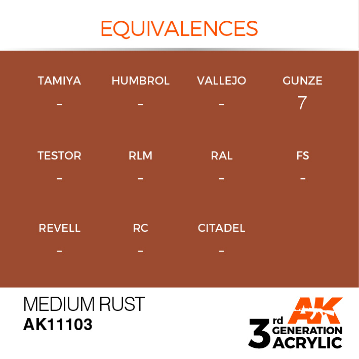 AK-Interactive Medium Rust Acrylic Modelling Color - 17ml - AK-11103