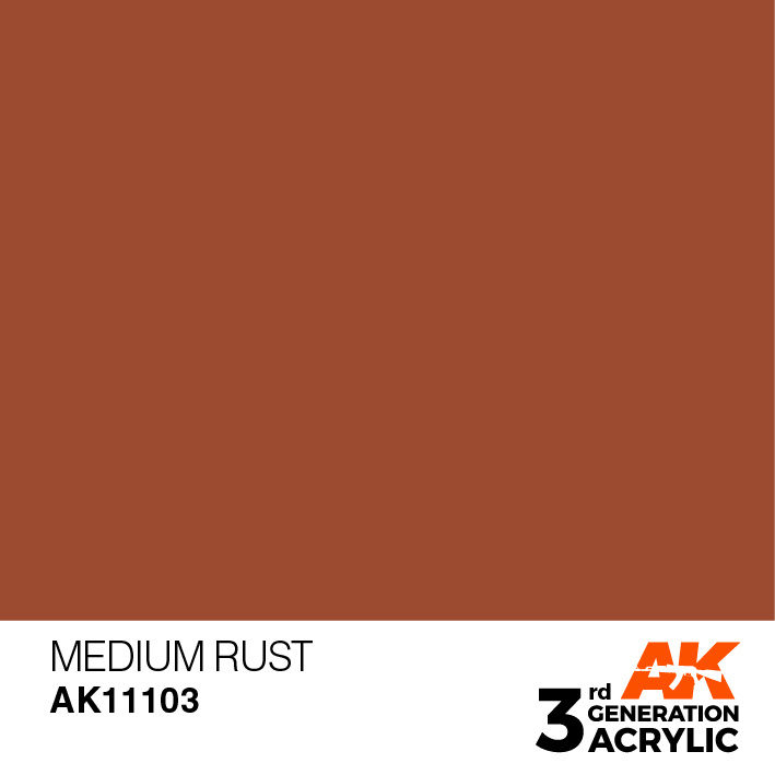 AK-Interactive Medium Rust Acrylic Modelling Color - 17ml - AK-11103