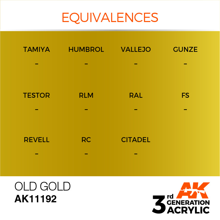AK-Interactive Old Gold Acrylic Modelling Color - 17ml - AK-11192