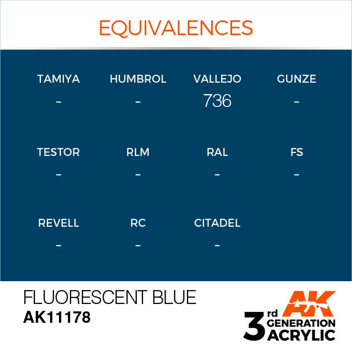 AK-Interactive Fluorescent Blue Acrylic Modelling Color - 17ml - AK-11178