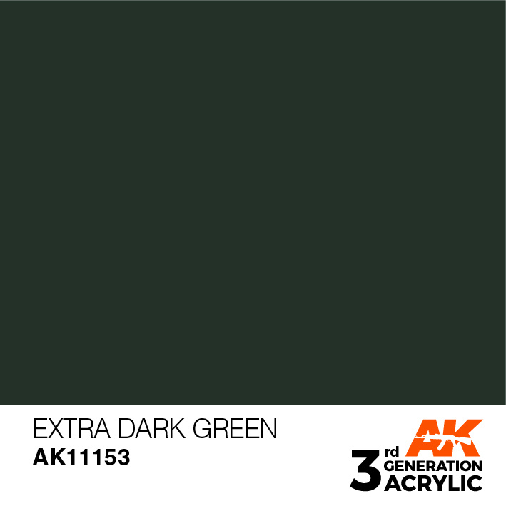 AK-Interactive Extra Dark Green Acrylic Modelling Color - 17ml - AK-11153