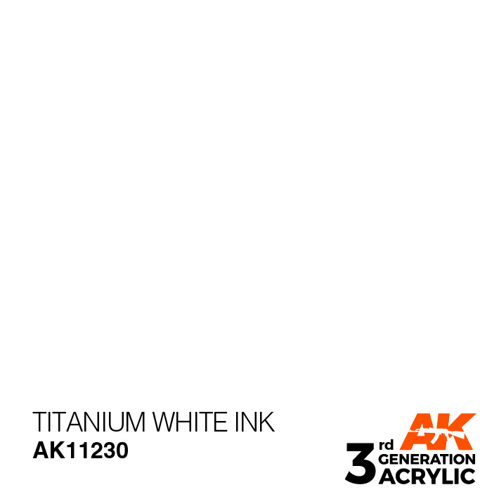 AK-Interactive Titanium White Ink Acrylic Modelling Color - 17ml - AK-11230