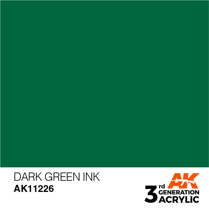 AK-Interactive Dark Green Ink Acrylic Modelling Color - 17ml - AK-11226