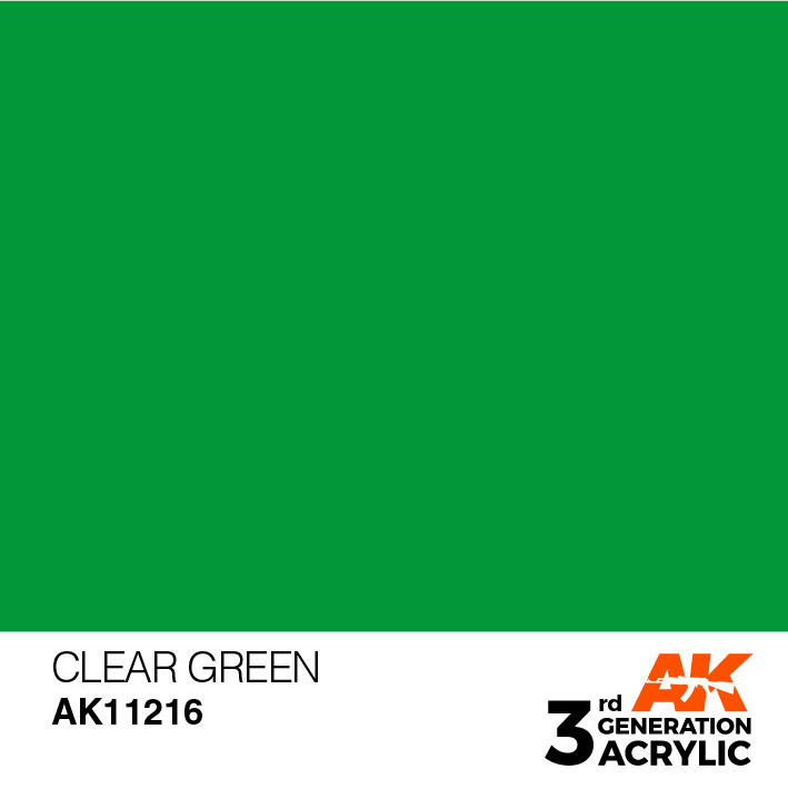 AK-Interactive Clear Green Acrylic Modelling Color - 17ml - AK-11216