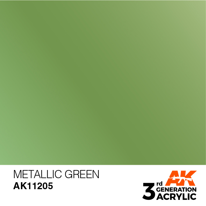 AK-Interactive Metallic Green Acrylic Modelling Color - 17ml - AK-11205