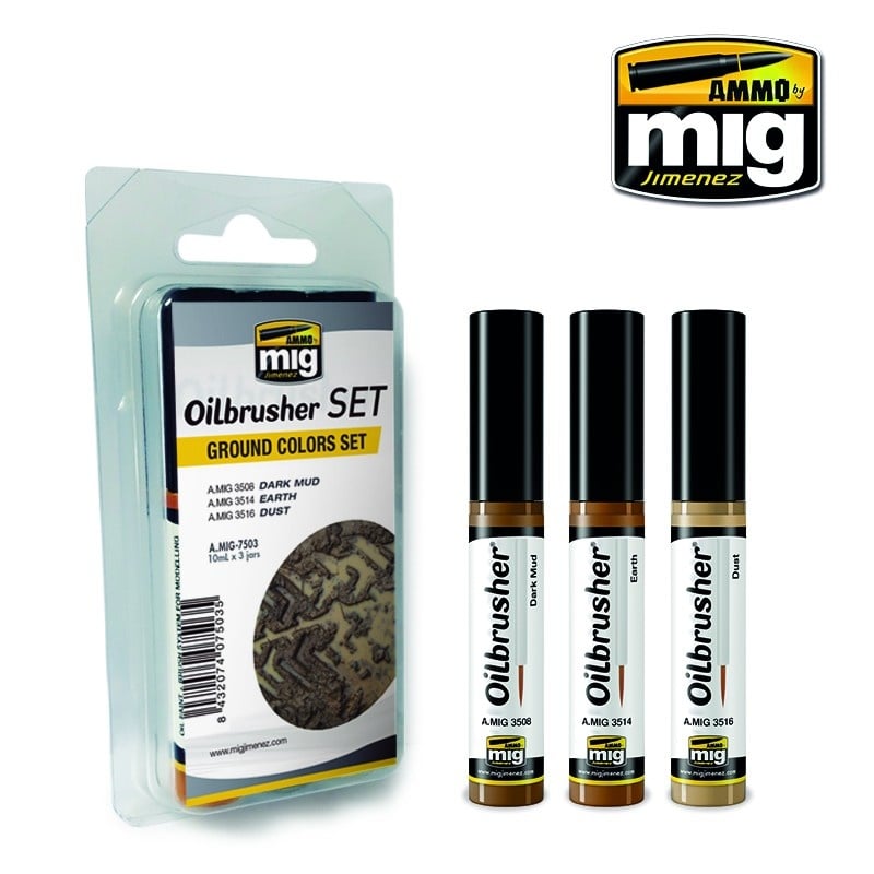 Ammo by Mig Jimenez Oilbrushers Ground Colors Set - A.MIG-7503