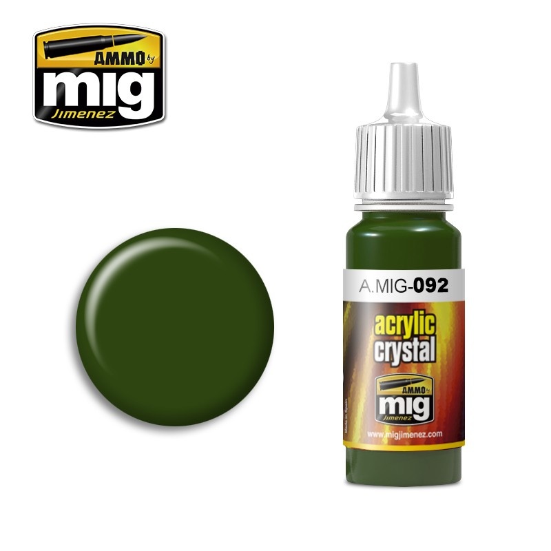 Ammo by Mig Jimenez Crystal Acrylics - Crystal Green - 17ml - A.MIG-0092