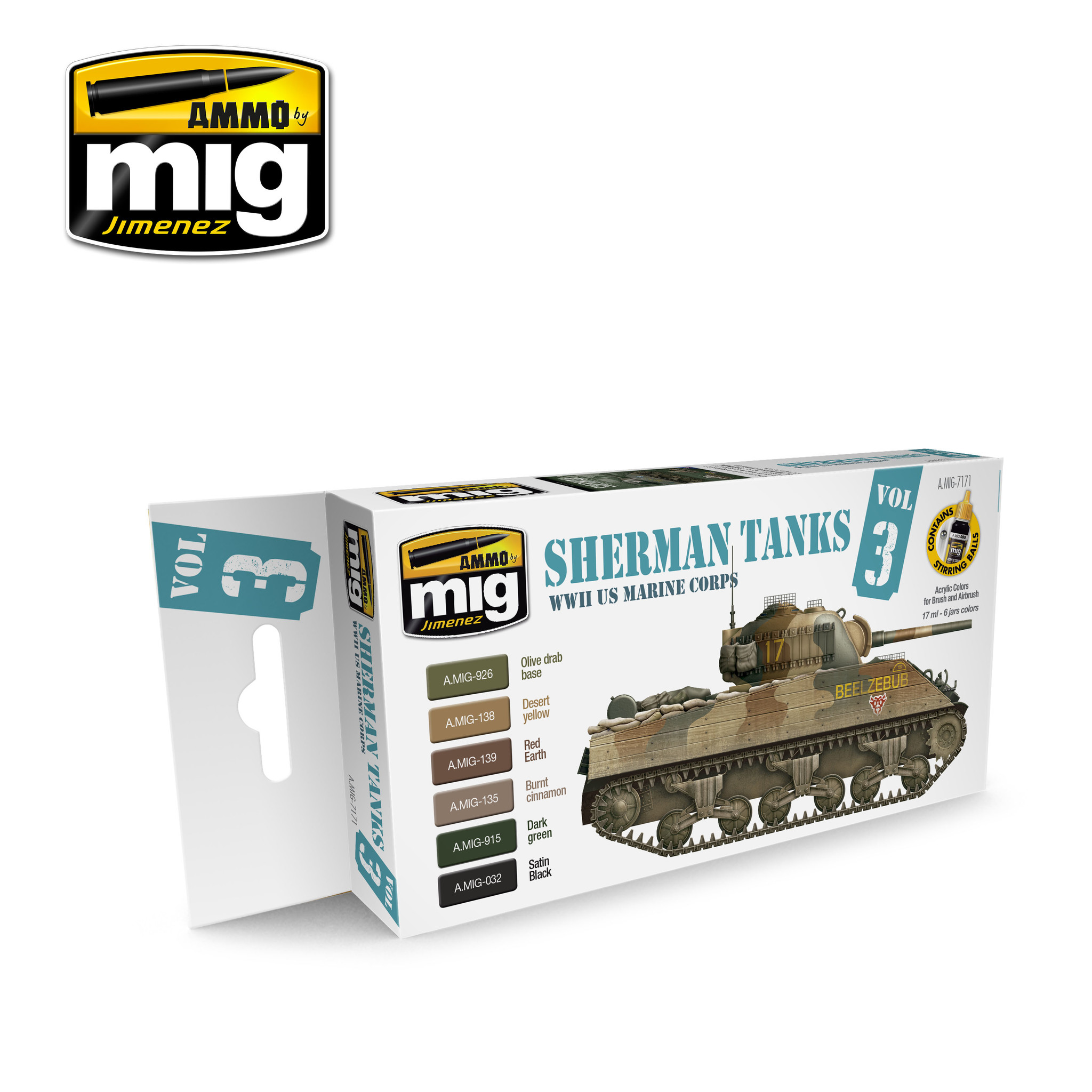 Ammo by Mig Jimenez WWII Us Marine Corps Sherman Tanks - A.MIG-7171