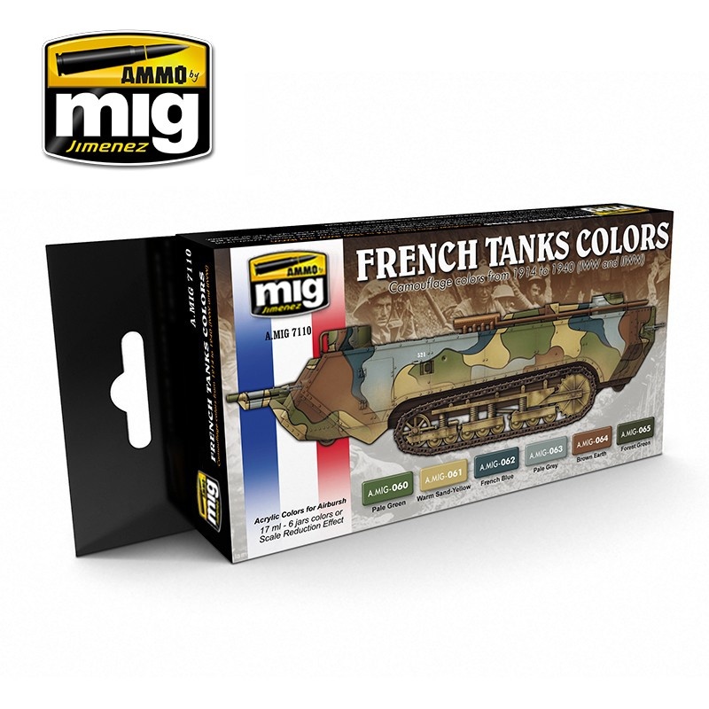 Ammo by Mig Jimenez WWI &  WWII French Camouflage Colors - A.MIG-7110