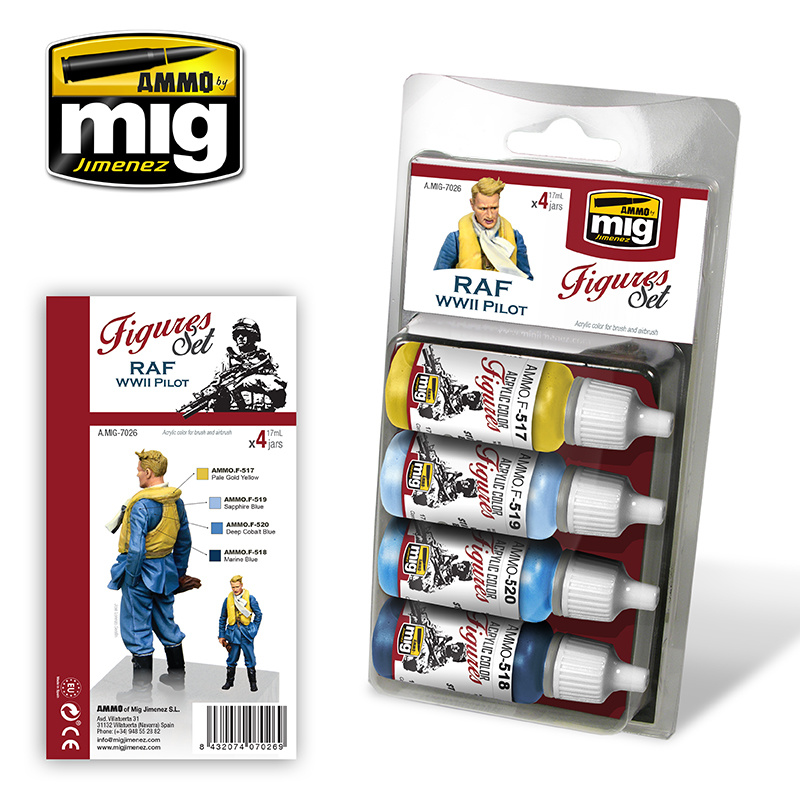 Ammo by Mig Jimenez Figure Paint Sets - RAF WWII PILOT UNIFORMS - A.MIG-7026