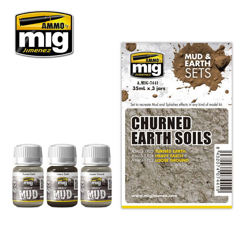 Ammo by Mig Jimenez Weathering Sets - Churned Earth Soils - A.MIG-7441