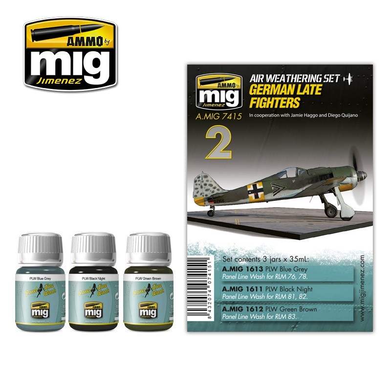 Ammo by Mig Jimenez Airplane Weathering Sets - German Late Fighters - A.MIG-7415