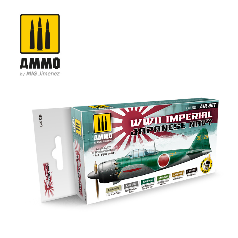 Ammo by Mig Jimenez Aircraft Paint Sets - WWII Imperial Japanese Navy - Ammo by Mig Jimenez - A.MIG-7230