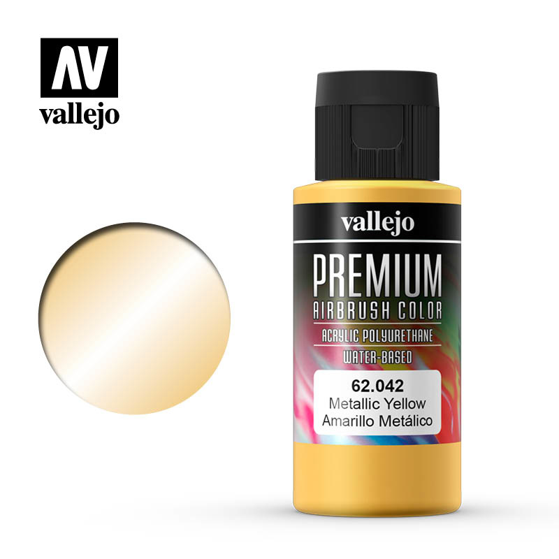 Vallejo Premium Color Metallic Yellow - 60ml - Vallejo - VAL-62042