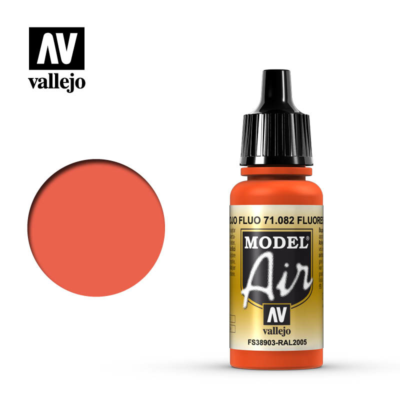 Vallejo Model Air - Fluorescent Red - 17 ml - Vallejo - VAL-71082