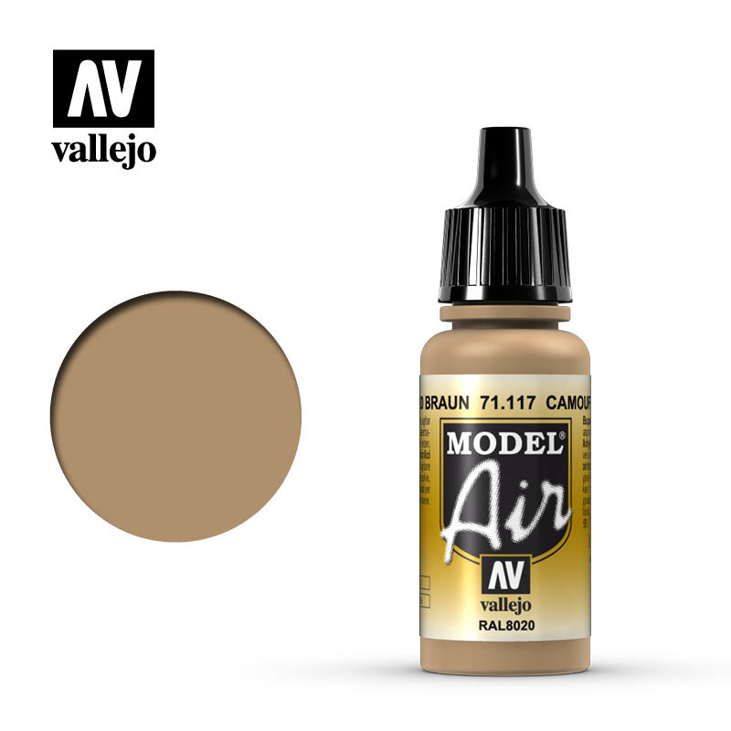 Vallejo Model Air - Camouflage  Brown - 17 ml - Vallejo - VAL-71117