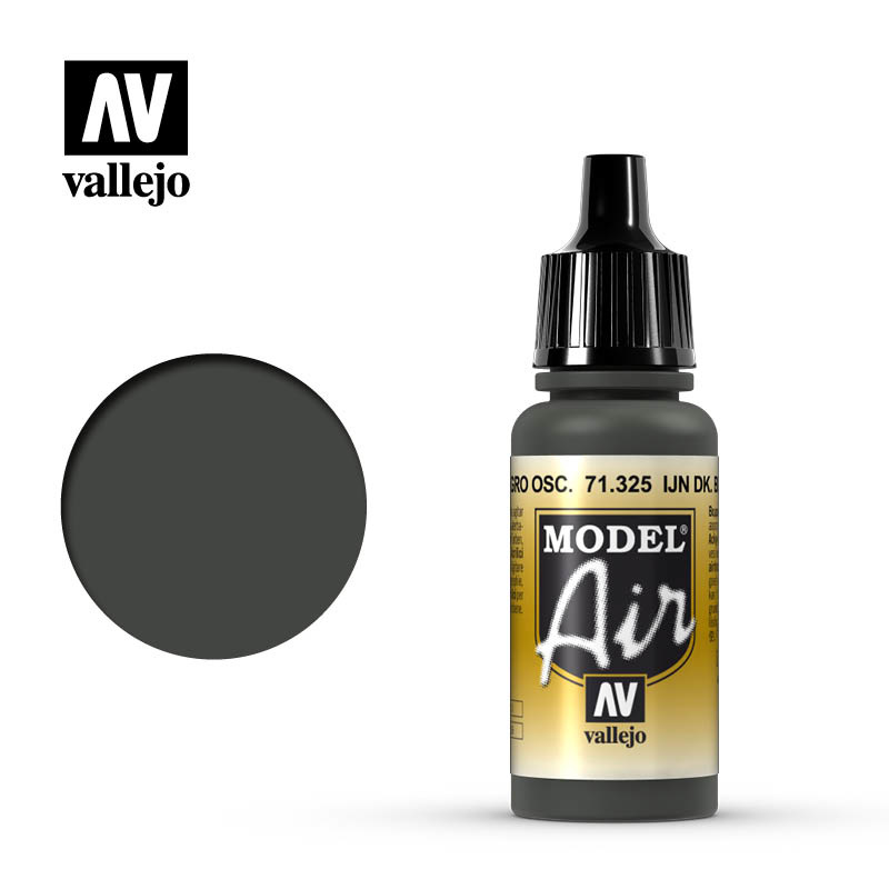Vallejo Model Air - Ijn Dark Black Green - 17 ml - Vallejo - VAL-71325