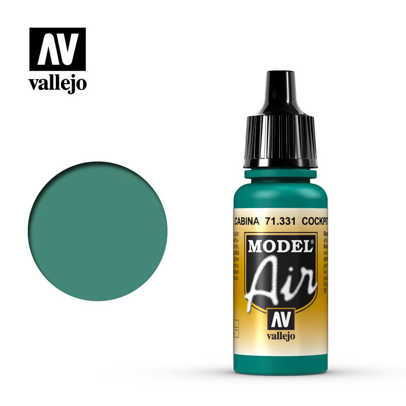 Vallejo Model Air - Cockpit Emerald Green "Faded" - 17 ml - Vallejo - VAL-71331