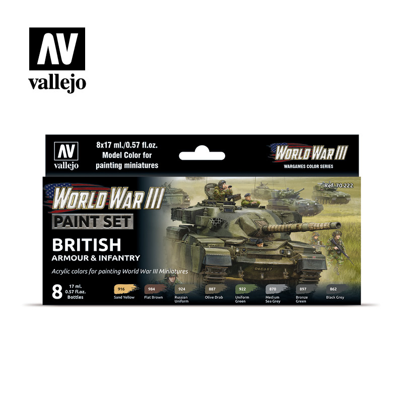 Vallejo Model Color - WWIII British Armour & Infantry Set - Vallejo - VAL-70222