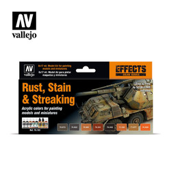 Model Color - Rust,Stain & Steaking Paint Set Set - Vallejo - VAL-70183