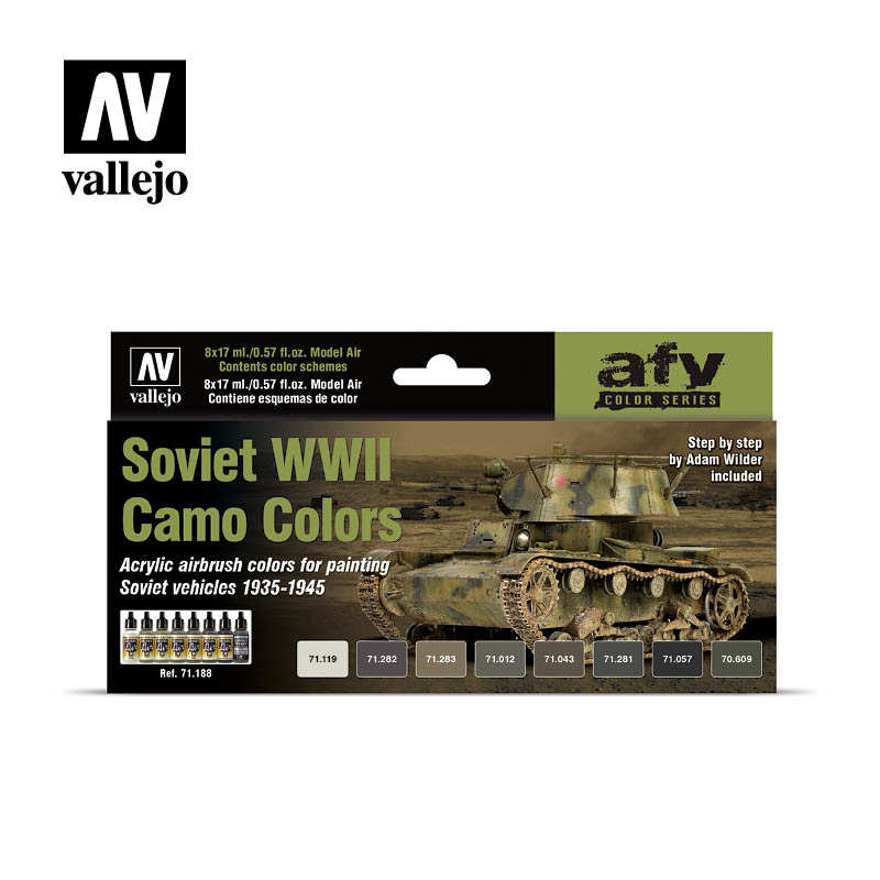 Vallejo Model Air - Soviet WWII Camo Colors Set - Vallejo - VAL-71188