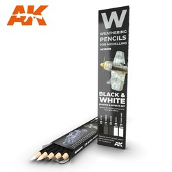 Watercolor Pencil Set Black And White - AK-Interactive - AK-10039