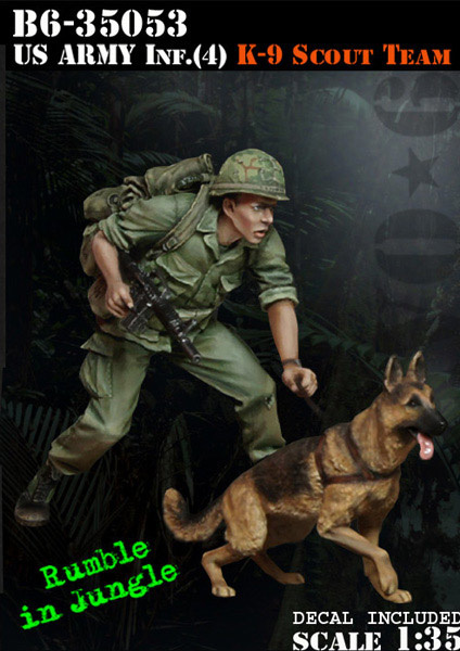 Bravo 6 Us Army Infantry (4) Scout With Dog - Scale 1/35 - Bravo 6 - B6-35053