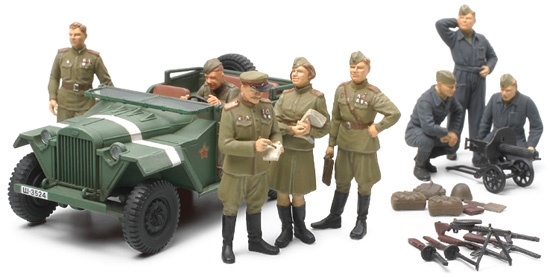 Tamiya Russian Field Car Gaz-67B W/Officers - Scale 1/48 - Tamiya - TAM89767