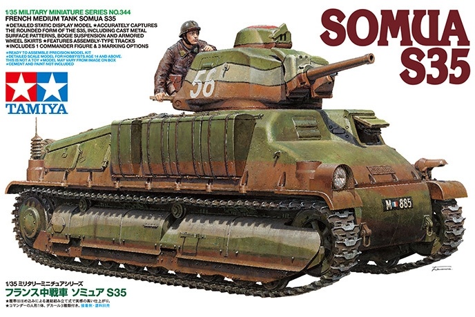 Tamiya French Medium Tank Somua S35 - Scale 1/35 - Tamiya - TAM35344