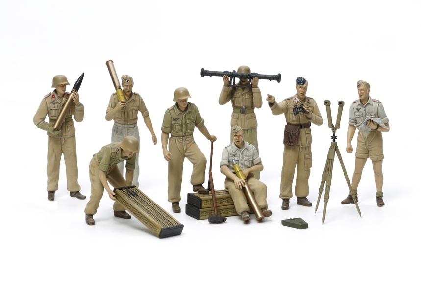 Tamiya German Artillery Crew Set - Africa Corps Luftwaffe - Scale 1/35 - Tamiya - TAM35343