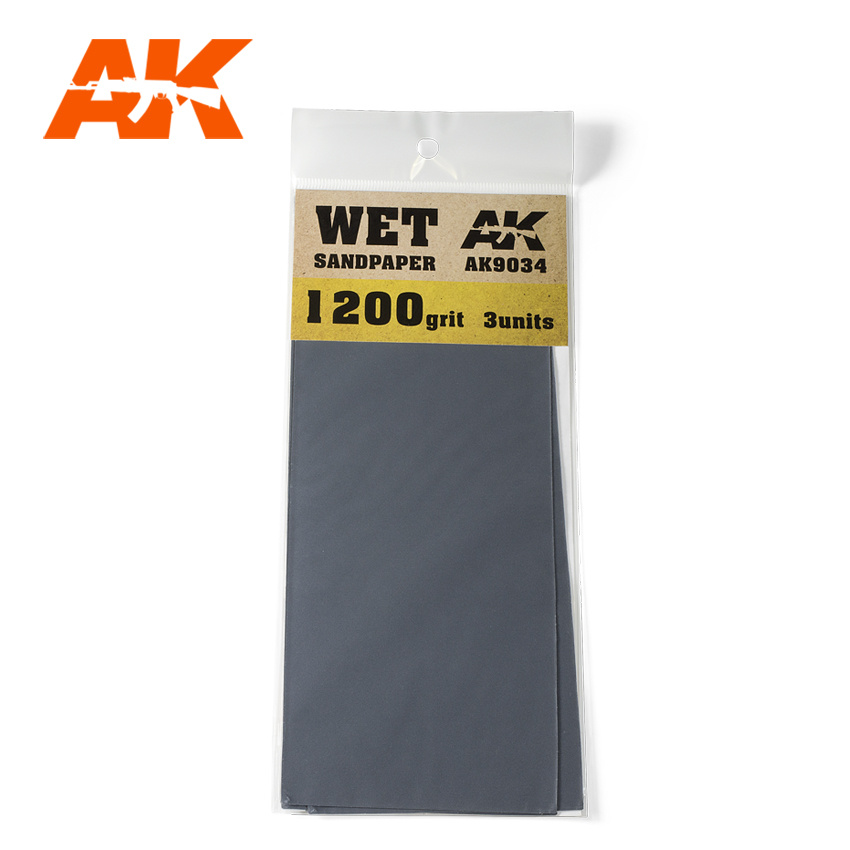 AK-Interactive Wet Sandpaper 1200 Grit. 3 Stuks - AK-Interactive - AK-9034