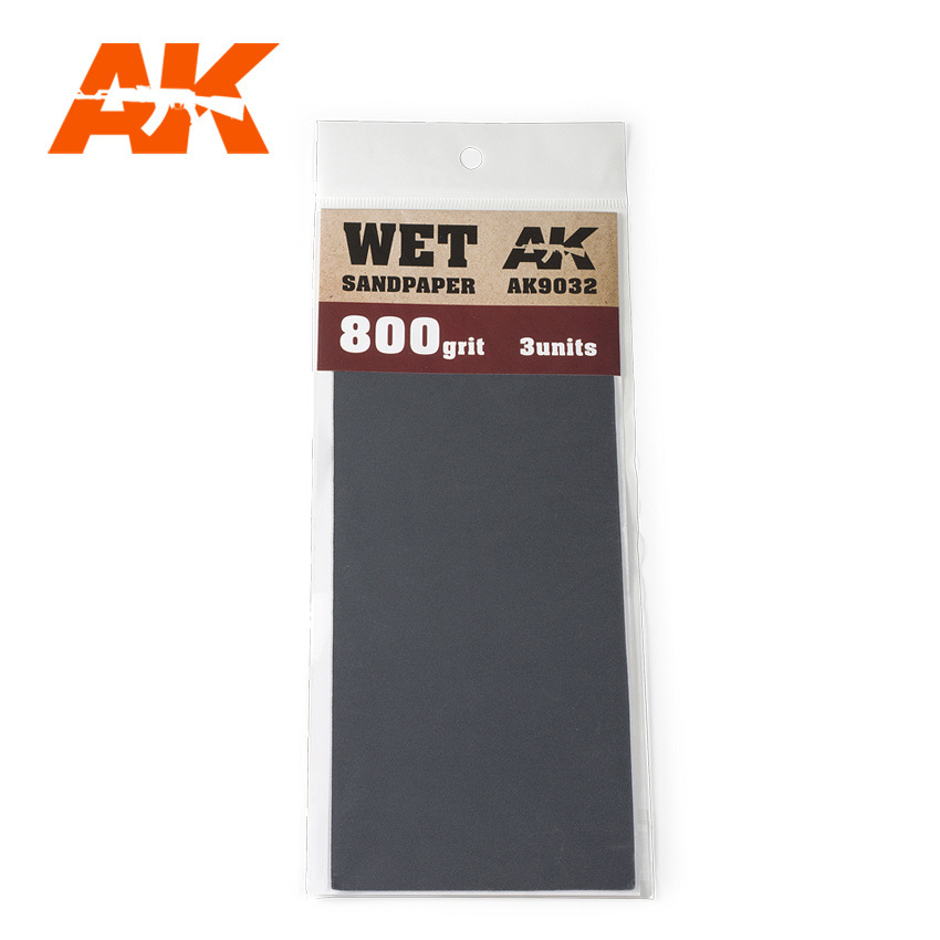 AK-Interactive Wet Sandpaper 800 Grit. 3 Stuks - AK-Interactive - AK-9032