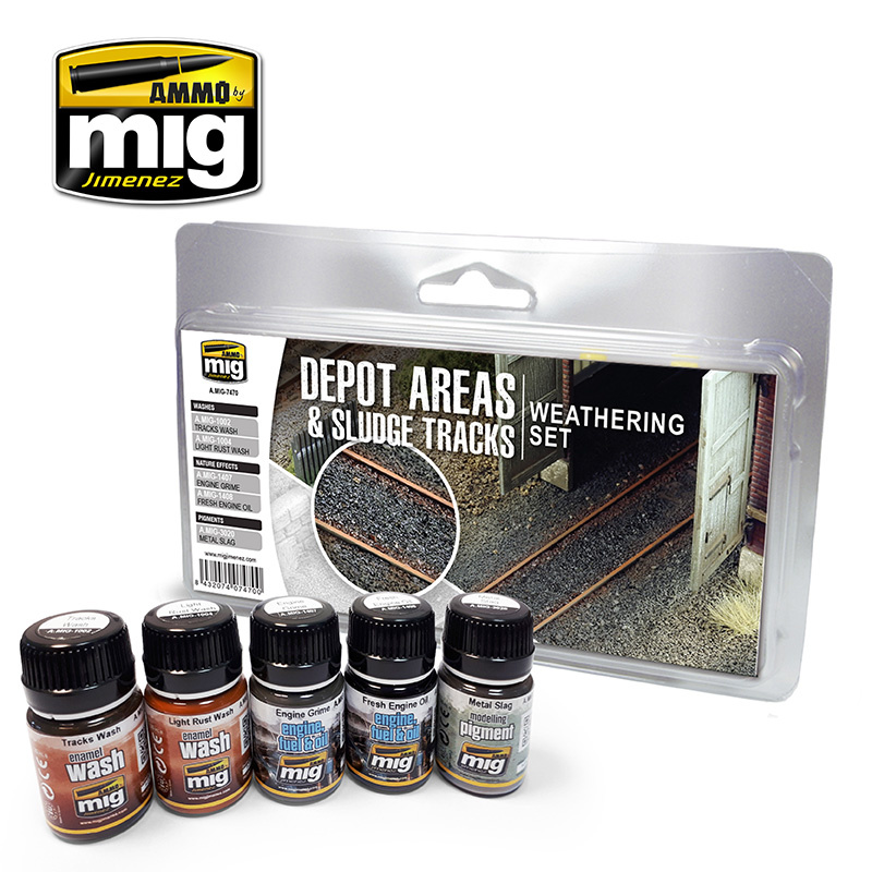 Ammo by Mig Jimenez Depot Areas - Sludge Tracks Weathering Set - Ammo by Mig Jimenez - A.MIG-7470