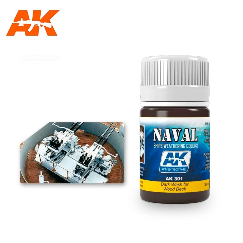 AK-Interactive Dark Wash For Wood Decks - 35ml - AK-Interactive - AK-301