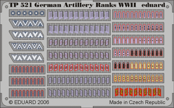 Eduard German Artillery Ranks WWII- Scale 1/35 - Eduard - EDD 521