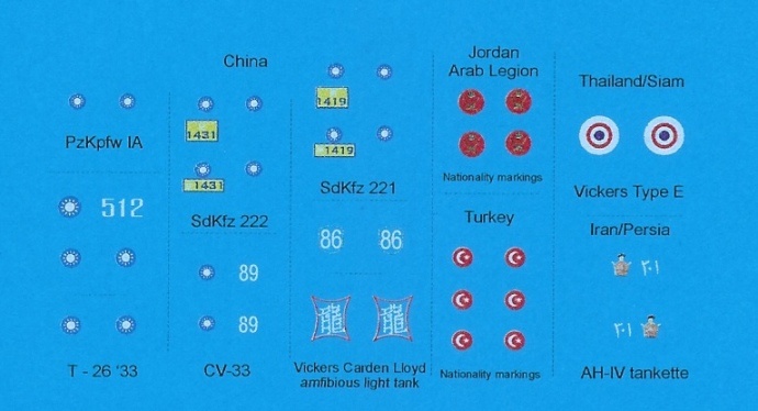 Black Lion Decals Asian Armies WW-2 (China, Thailand, Iran, Turkey, Jordan) - Scale 1/72 - Black Lion Decals - BLD72024