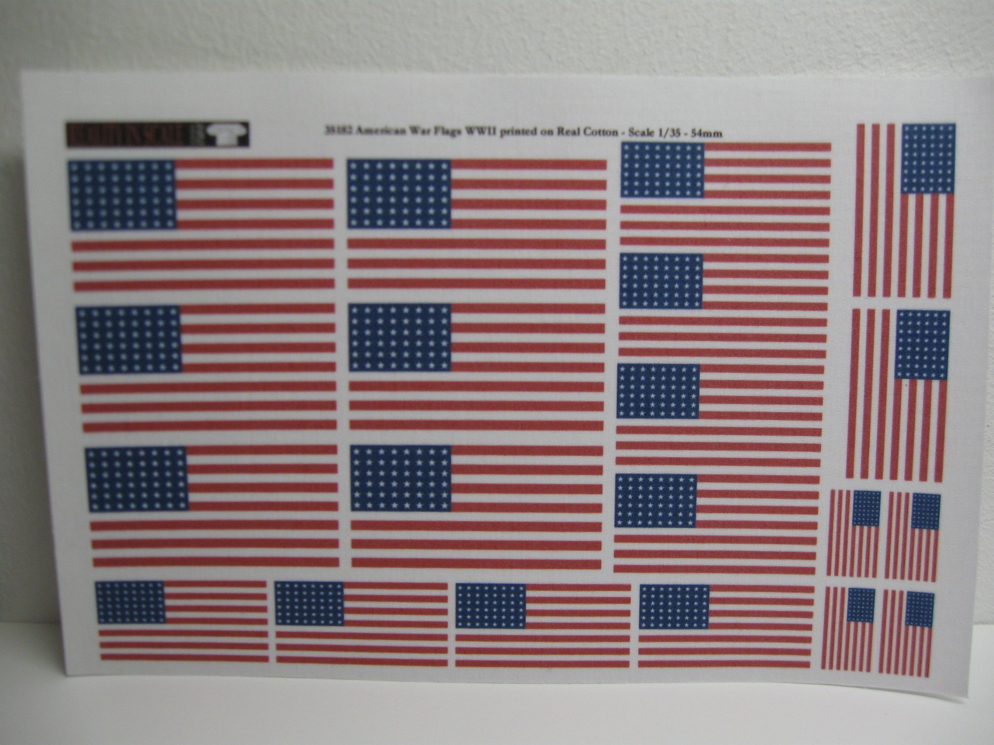 Reality in Scale American Flags WWII - 20pcs. Printed on real cotton sheet - Reality in Scale - RIS 35182