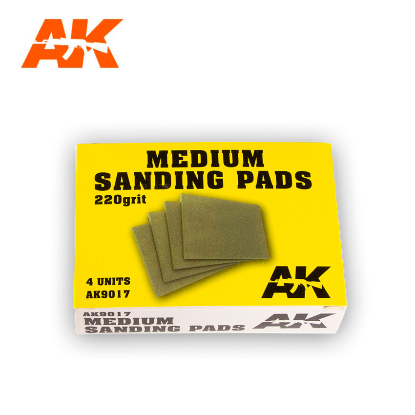 AK-Interactive Medium Sanding Pads 220 Grit.4Units - AK-Interactive - AK-9017