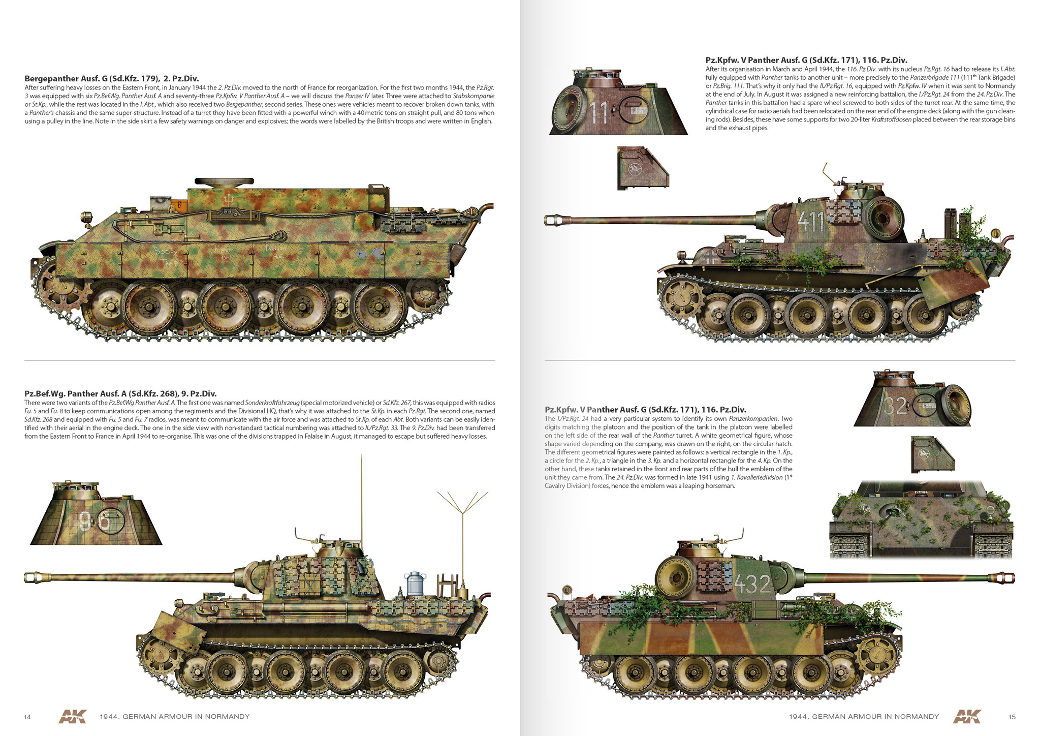 AK-Interactive 1944 German Armour In Normandy  Camouflage Profile Guide English - AK-Interactive - AK-916