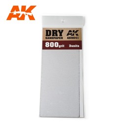 Dry Sandpaper 800 Grit. 3 Stuks