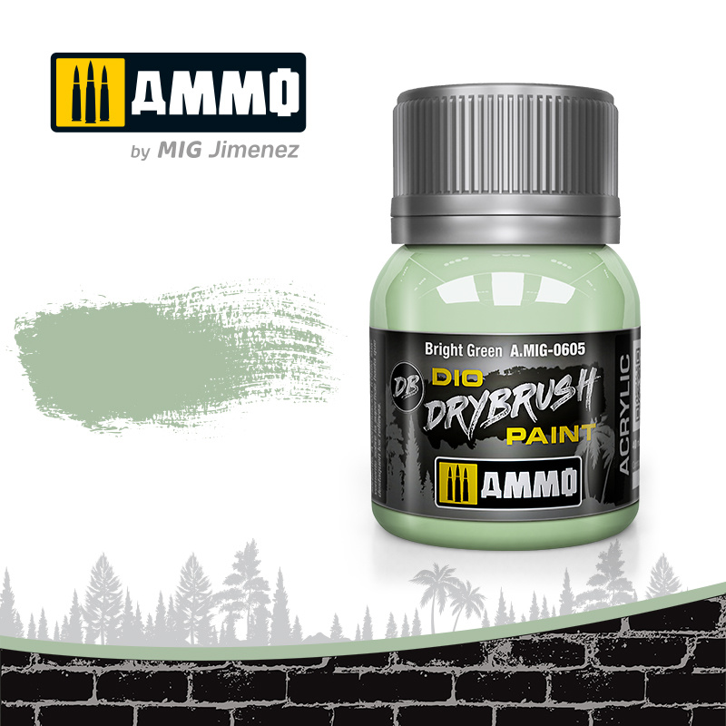 Ammo by Mig Jimenez Drybrush Bright Green - 40ml - Ammo by Mig Jimenez - A.MIG-0605