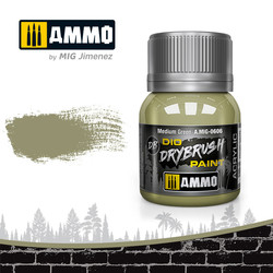 Drybrush Medium Green - 40ml - Ammo by Mig Jimenez - A.MIG-0606