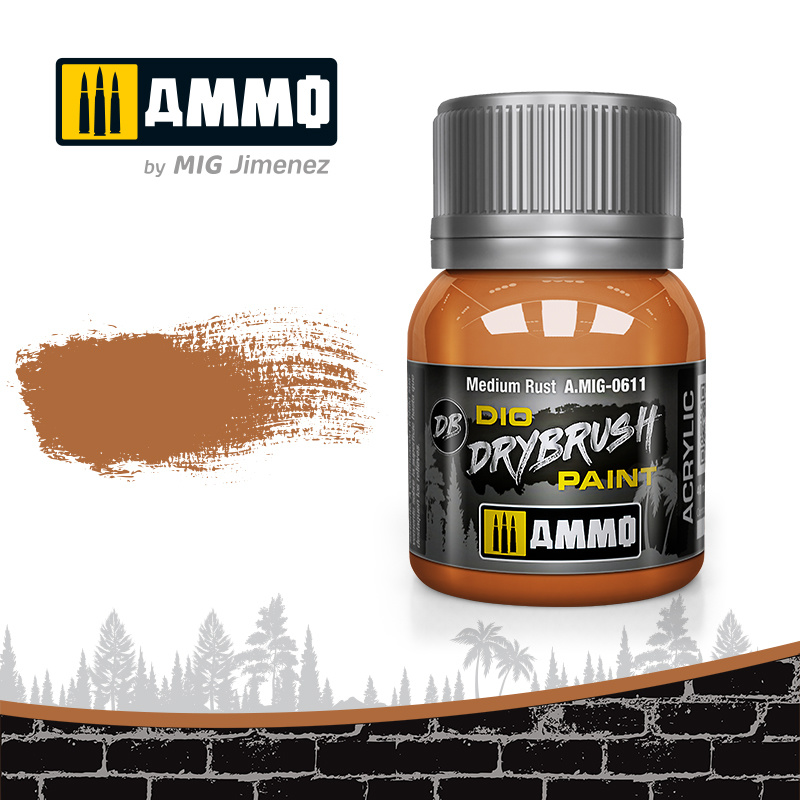 Ammo by Mig Jimenez Drybrush Medium Rust - 40ml - Ammo by Mig Jimenez - A.MIG-0611