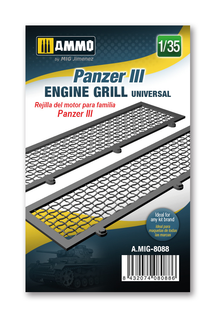 Ammo by Mig Jimenez Panzer III engine grilles universal - Ammo by Mig Jimenez - A.MIG-8088