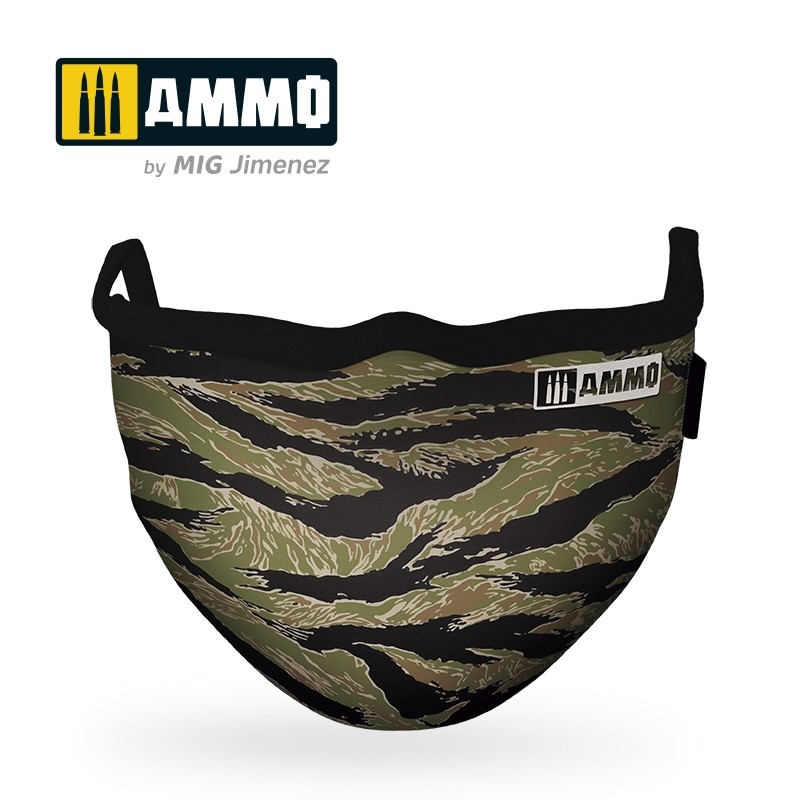 Ammo by Mig Jimenez Ammo Face Mask "Tiger Camo" (Hygienic Protective Mask 100% Polyester) - Ammo by Mig Jimenez - A.MIG-8069